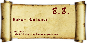 Bokor Barbara névjegykártya